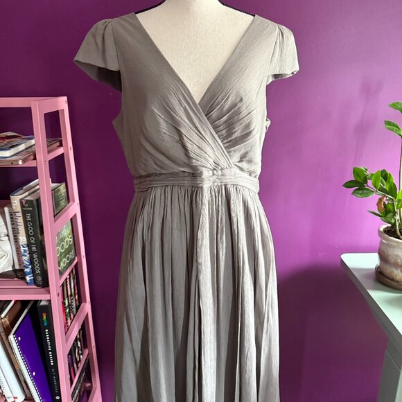 J.Crew Gray Silk Chiffon Mirabelle Dress Dress Size 10 - Picture 3 of 8